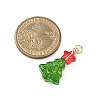 Christmas Tree Dyed & Heated Glass Pendants PALLOY-JF04391-2