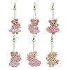 6Pcs Bear DIY Diamond Painting Keychain Kit PW-WG61106-01-1