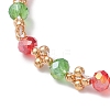 Christmas Handmade Glass Seed & Glass Braided Bead Bracelet BJEW-MZ00249-01-4