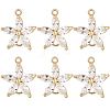 Beebeecraft 8Pcs Brass Pave Clear Cubic Zirconia Connector Charms ZIRC-BBC0002-25-1