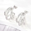 304 Stainless Steel Stud Earrings for Women SA-CBAB549-07P-1
