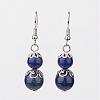 Lapis Lazuli Dangle Earrings EJEW-JE02206-03-1
