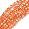 Electroplate Glass Beads Strands GLAA-F078-FR11-1