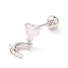 Heart & Moon Cubic Zirconia Dangle Stud Earrings LS-EJEW-A065-15P-1