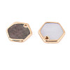 Natural Black Lip Shell Hexagon Charms BSHE-T014-05-2