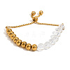 Retro Stainless Steel 18K Gold Acrylic Bead Rope Bracelet PM1309-2-1