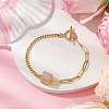 Electroplated Hexagon Prism Natural Quartz Link Bracelets BJEW-JB10753-05-2