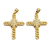 Brass Micro Pave Clear Cubic Zirconia Pendants ZIRC-J025-35G-1