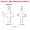 100Pcs Brass Tiny Cross Charms KK-BBC0024-59S-2