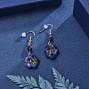 Wire Wrapped Natural Lapis Lazuli Dangle Earrings EJEW-JE04150-02-3