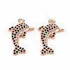 Rack Plating Brass Micro Pave Cubic Zirconia Pendants KK-T060-45-RS-2