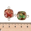 Brass Pave Natural Imperial Jasper Connector Charms KK-R214-08KCG-3