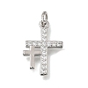 Brass Micro Pave Clear Cubic Zirconia Pendants CU-CBA9883-05D-P-1