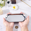 Non-Tarnish Oval 430 Stainless Steel Jewelry Display Plate STAS-CP0001-08P-3