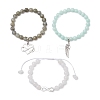 3Pcs Alloy Link & Charms Bracelets BJEW-JB12718-5