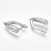 Brass Hoop Earring Findings X-KK-S350-070P-2