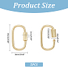 Unicraftale 5Pcs Brass Screw Carabiner Lock Charms KK-UN0002-02-3