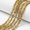 Electroplate Transparent Glass Beads Strands EGLA-A034-T4mm-E13-1