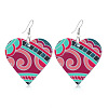 Printed Acrylic Dangle Earrings for Women WG7422D-01-5