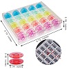 2 Boxes 25 Compartments Polypropylene(PP) Plastic Sewing Machine Bobbins with Storage Case CON-SZ0001-17-2