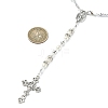 Cross & Virgin Mary Alloy Rosary Bead Necklaces NJEW-JN05123-02-3