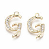 Brass Micro Pave Clear Cubic Zirconia Pendants X-KK-S360-053G-NF-2