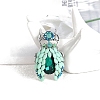 Alloy Emerald Rhinestone Insect Brooch PW-WG853DD-01-4