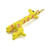 Giraffe Rack Plating Brass Enamel Pendants KK-Q804-15G-2