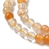 Natural Yellow Hematoid Quartz/Golden Healer Quartz Beads Strands G-B090-A09-02-4