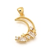 Rack Plating Brass Micro Pave Cubic Zirconia Pendants KK-L226-027G-1