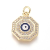 Brass Micro Pave Cubic Zirconia Pendants ZIRC-I032-49G-1