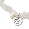 Natural White Moonstone Stretch Bracelets BJEW-JB11147-04-3