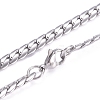 Men's 201 Stainless Steel Cuban Link Chain Necklaces NJEW-G340-15P-1