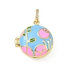 Brass Micro Pave Clear Cubic Zirconia Enamel Locket Pendants KK-A303-22A-G-1
