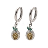 Brass Cubic Zirconia Hoop Earrings EJEW-Q015-02P-3