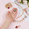 4Pcs Iron Rhinestone & Brass Boot Strap Chains and 2Pcs Heart Alloy Enamel Shoes Charms HJEW-DR00260-3