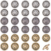 3 Colors 1-Hole Alloy Star with Flat Round Shank Buttons BUTT-GF0004-30B-1