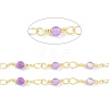 Brass & Natural Amethyst Handmade Beaded Chain CHC-D029-15G-09-2