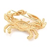 Golden Zinc Alloy with Rhinestone Brooches JEWB-B018-03G-04-2