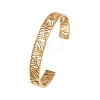 Hollow 304 Stainless Steel Open Cuff Bangles for Women BJEW-F547-01G-4