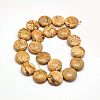 Natural Flat Round Picture Jasper Beads Strands G-L246-17-2