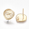 Brass Stud Earring Findings KK-T038-459G-2