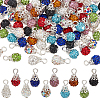 Handmade Polymer Clay Glass Rhinestone Pendants PALLOY-PH01693-1