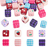 24Pcs 8 Styles Opaque Printed Acrylic Beads MACR-TA0002-75-2
