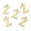 Ion Plating(IP) 304 Stainless Steel Alphabet Charms STAS-H122-Z-G-2