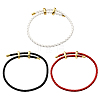 3Pcs 3 Colors Leather Braided Cord Bracelets BJEW-GO0001-19-1