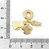 Brass Micro Pave Clear Cubic Zirconia European Dangle Charms KK-Z150-11G-3