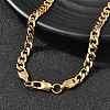 6MM 304 Stainless Steel Cuban Link Chain Necklaces for Women Men NJEW-B134-01A-G-2