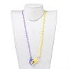 Personalized Two Tone ABS Plastic Cable Chain Necklaces NJEW-JN02825-04-4