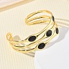 Brass Enamel Multi-strand Cuff Bangles for Women BJEW-A173-01G-01-2
